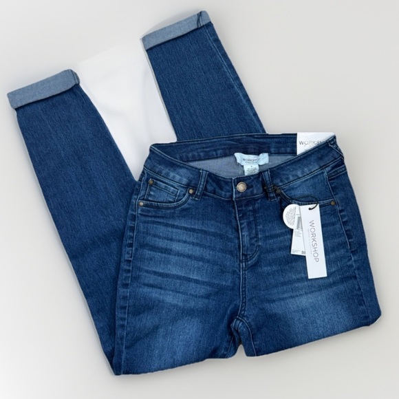 WORKSHOP Republic Jeans Womens Size 4 Blue High Waist Ankle Stretch Casual - Picture 1 of 10